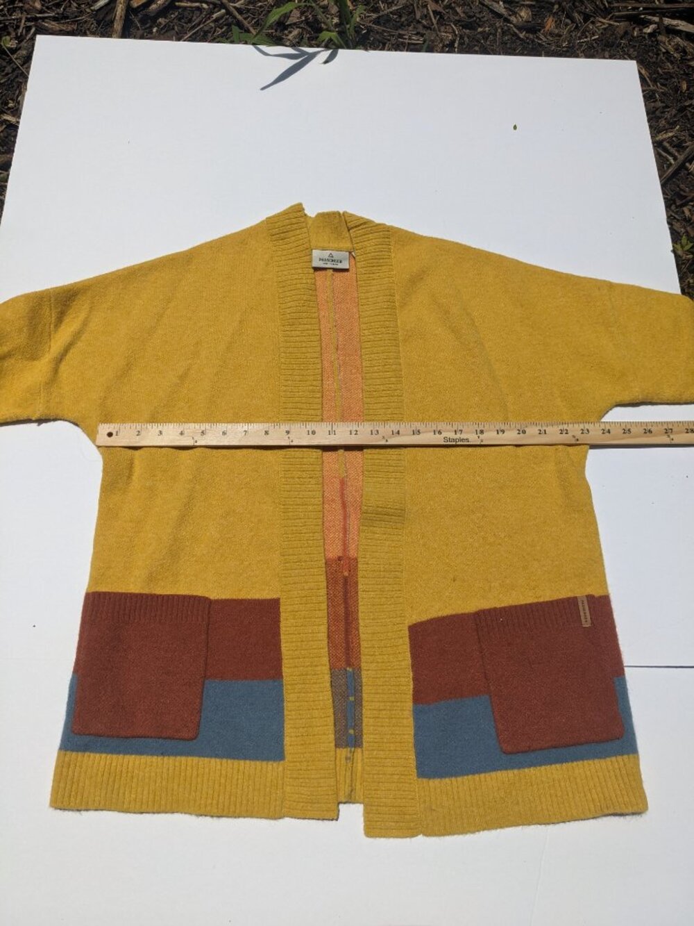NWOT Passenger colorblock sunset mountains oversized open cardigan - Picture 4 of 6